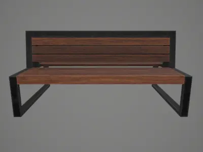 Game Ready Double Bench Low-poly 3D model
