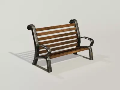 A Rust Lowpoly Bench Low-poly 3D model