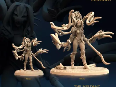 Sylvan The Verdant Temptress Nude and Normal - 40 and 80mm 3D print model