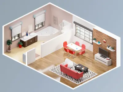 Room 38 Low-poly 3D model