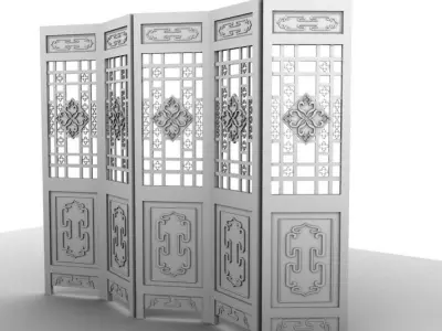 Folding Screens - Pingfeng 3D Model 3D model