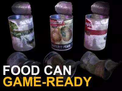 Food can game ready Low-poly 3D model