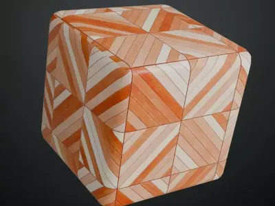 Light Geometric Triangle Inlay Wood Parquet PBR Seamless Texture