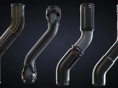 Sci-fi Pipes set 3D model