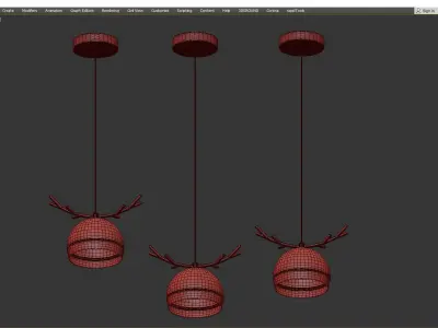 WENDY reindeer pendant lamp Low-poly 3D model
