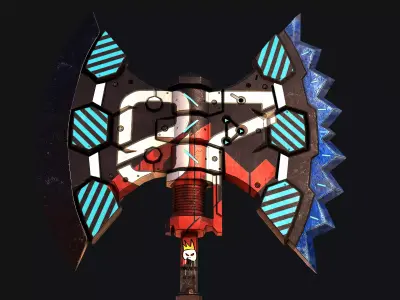 Sci-Fi Axe V2 Low-poly 3D model