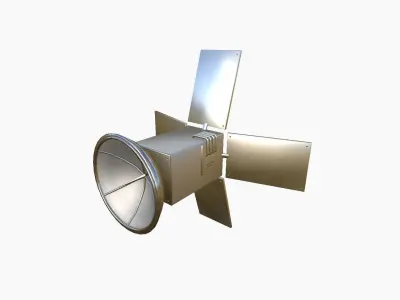 Satellite G08 Aluminum - SciFi Space Design Low-poly 3D model