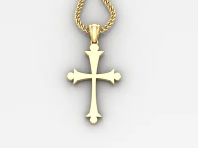 Light Gold 18K Cross Pendant 1CP028 3D print model