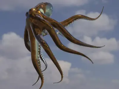 Realistic 3D octopus 3D model