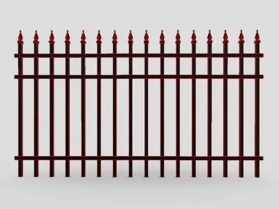 Iron Fence 4 Low-poly 3D model