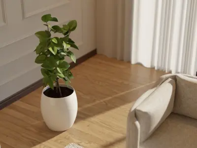 Living Room - 03 Low-poly 3D model