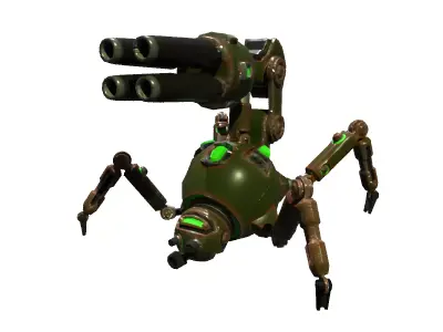 spider robot Low-poly 3D model get
