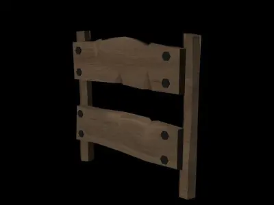 lowpoly fence Low-poly 3D model