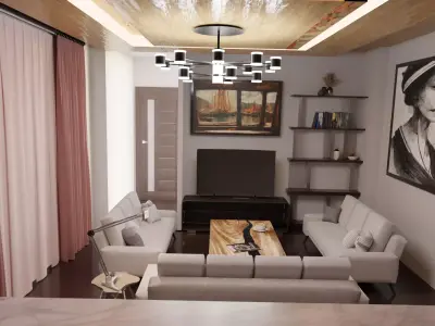 Scandinavian 4-seater sofa Free 3D model