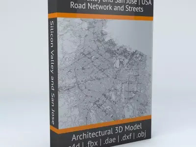 Silicon Valley and San Jose Road Network and Streets 3D model