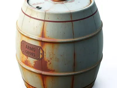 Weathered Industrial Storage Barrel Low-poly 3D model