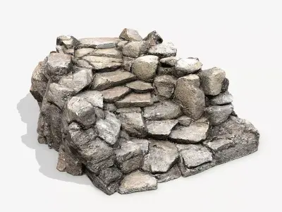 Old Rock Stairs Low-poly 3D model purchase