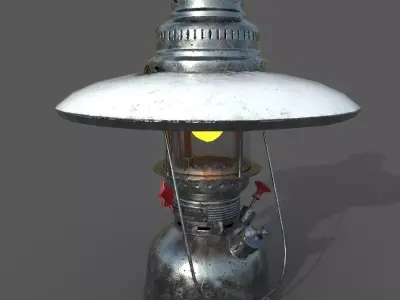 Low Poly Petromax Lantern Low-poly 3D model