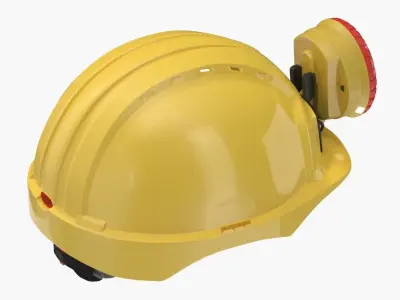 Mining Helmet with Light 3D model