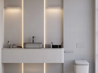 Bathroom Interior Scene in 3Ds Max  3D model