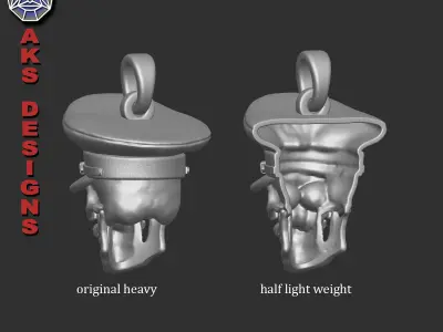 skull Pendant jewelry Army captain soldier  v1  3D print model