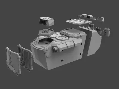 Armored Might MRHV - Main Hull 3D print model