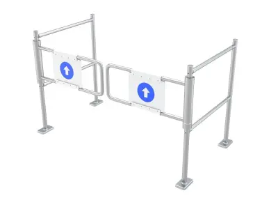 Supermarket Dual Mechanical with Barrier Swing Gate 3D model