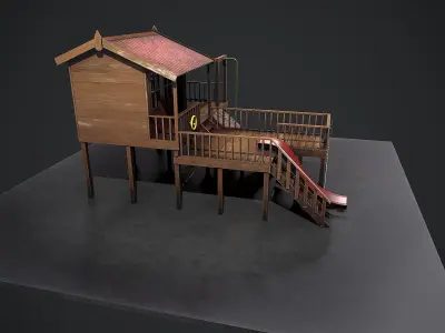 Kids playground Low-poly 3D model