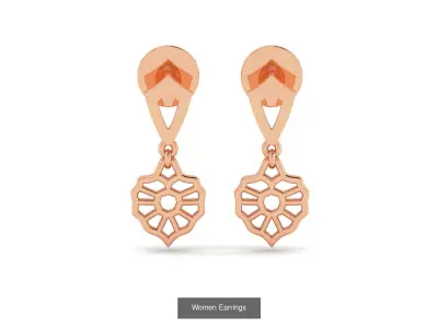 18 Plain Gold Earrings  3D Model Pack