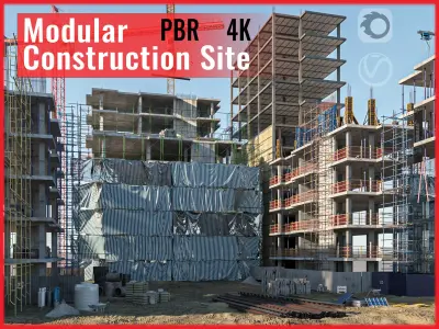 Modular Construction Site 01 Low-poly 3D model