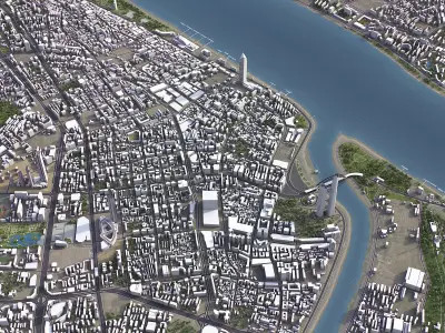 Wuhan - 3D City Model Low-poly 3D model