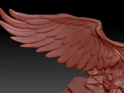 Angel statue with Jesus Improved 3D model