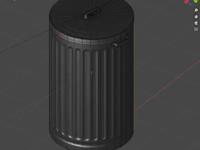 Trash Can Low-poly 3D model