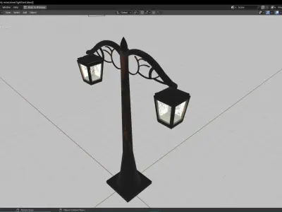 Old Street Lamp Low-poly 3D model