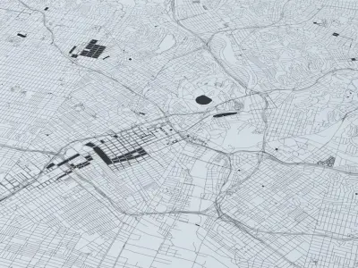 Greater Los Angeles Road Network and Streets 3D model