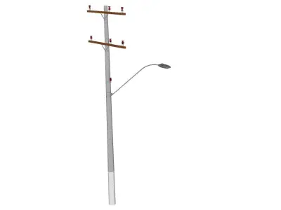 Concrete Lamp Post - Light Pole - Light Post - Street Light 27 3D model