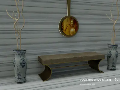  yoga entrance sitting 3d model 3D model