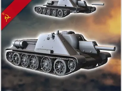 SU-122 assault gun - Soviet army WW2 Second World East front Ost 3D print model V1