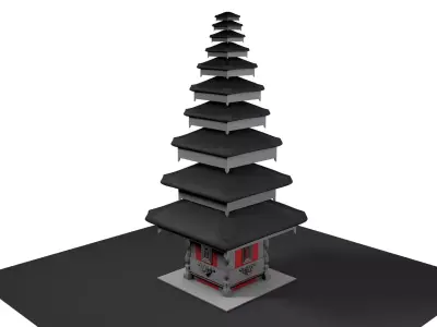 Pura Bedugul Bali Low-poly 3D model