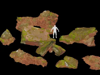 Rock stone sandstone Scans - 3D PBR Low Poly Pack 3D model