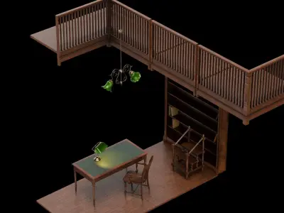 Old Library set 3D model