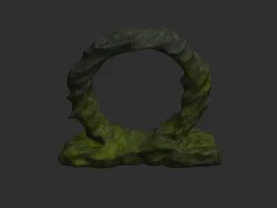 Stone Portal 1 - Moss 2 Low-poly 3D model