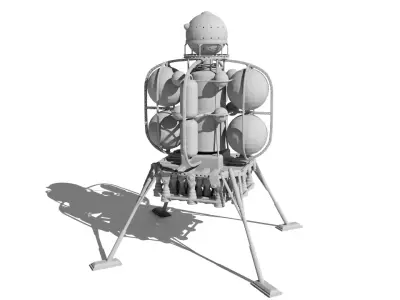 Lander 1950 Moonlander for 3D Print 3D print model