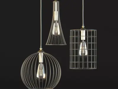 Wire Lamps 3D model