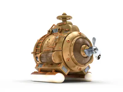 Steampunk Submarine 3D model