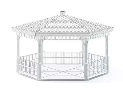 White Garden Gazdebo 3D Model 3D model