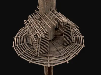 Wooden Tree House Shelters and Platforms 8 Low-poly 3D model