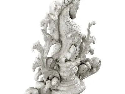 Horse art statue Low-poly 3D model