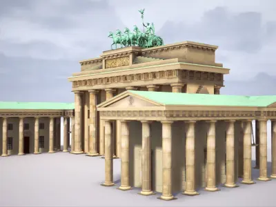 Brandenburg Gate  Low-poly 3D model