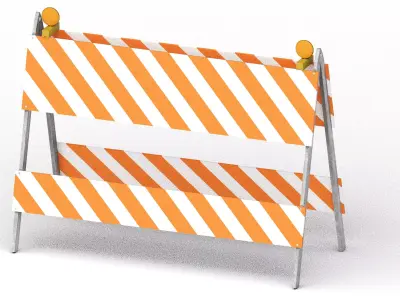 Road Barrier 02 Low-poly 3D model